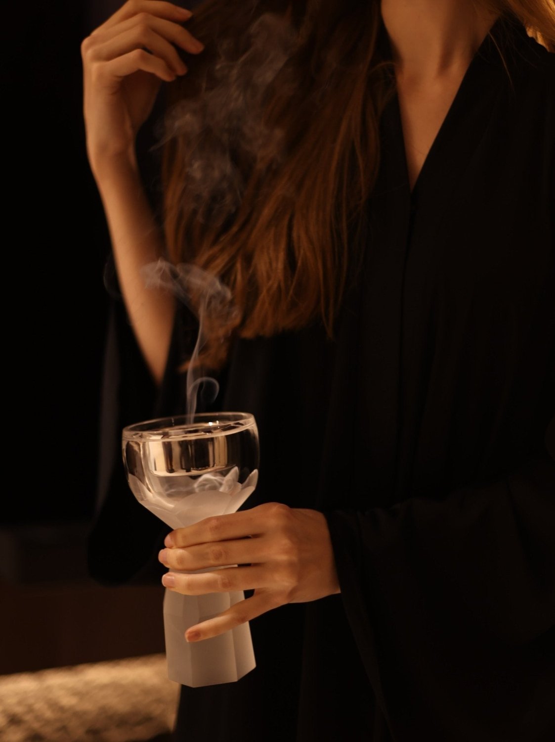 Oud Chiaro faceted crystal oud burner with clear bowl